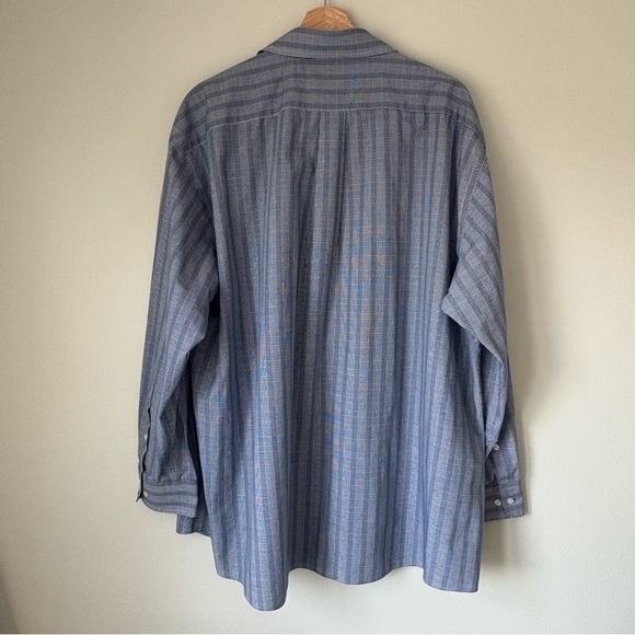 Men's Blue and White U.S. Polo Assn. Long Sleeve Button Up Shirt - Picture 2 of 9